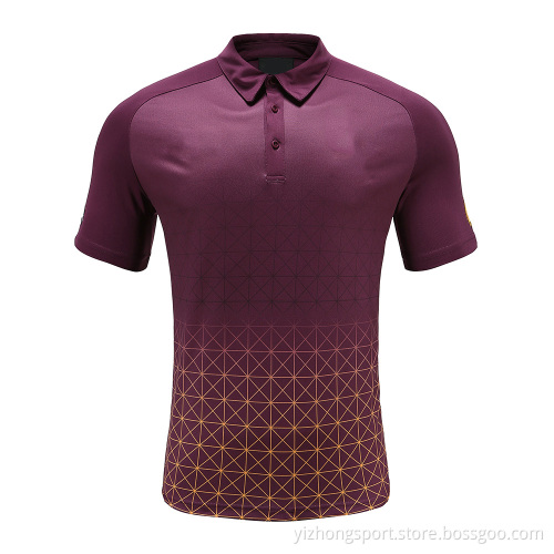 Mens Dry Fit Rugby Wear Polo Shirt Plaid